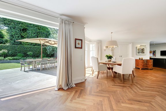 Outdoor and indoor areas merge into one another